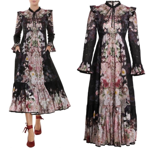Zimmermann Dresses & Skirts - NWT | Zimmermann Dancer Tie Neck Midi Dress Zimmermann Size 2 US Size 8